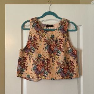 Cropped floral tank